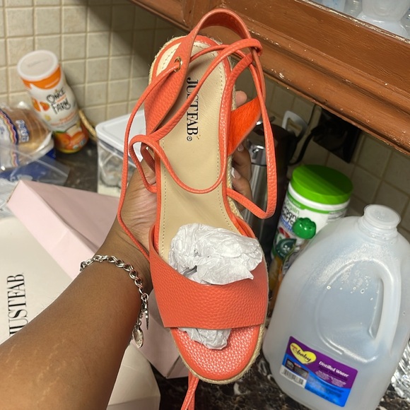 JUSTFAB, Wedges, Jayden, CORAL, 7.5 - Picture 2 of 4